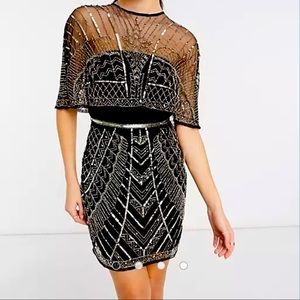 ASOS flapper dress with cape- NEW